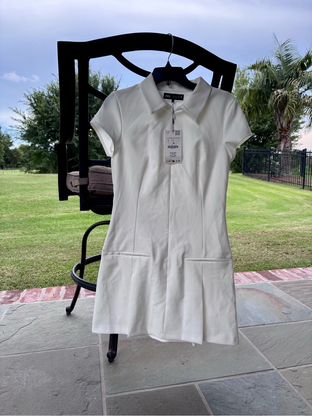 NWT Zara White Polo Mini Dress - Picture 3 of 6